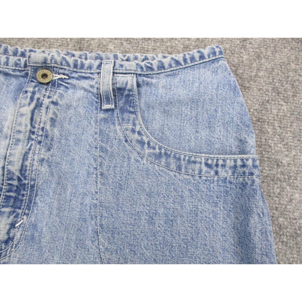 Levis Denim Skirt Womens 12 Light Wash Patch Pockets Zip Fly Vintage 90s Casual - Picture 11 of 16